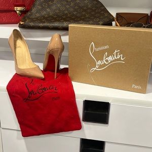 Christian Louboutin “So Kate” 120mm Patent nude pumps